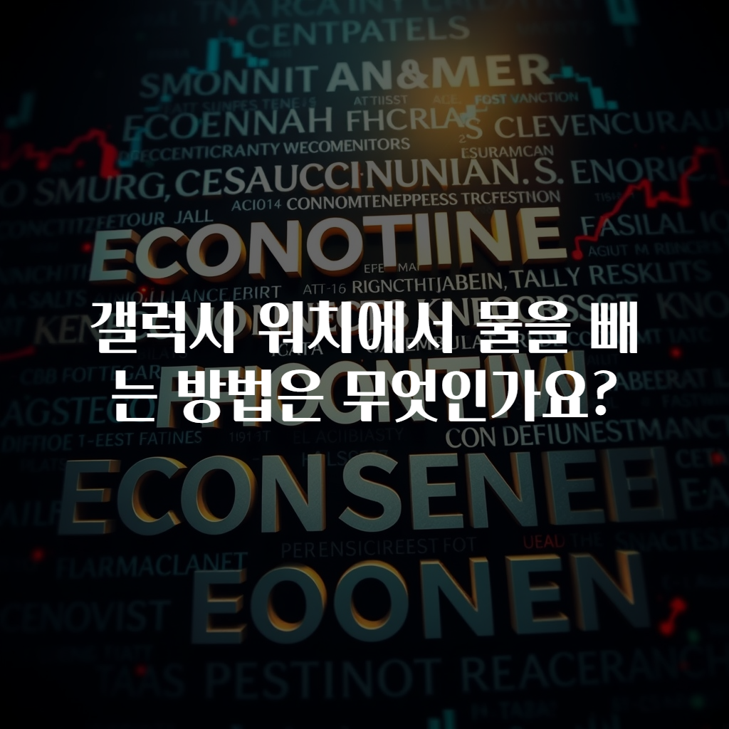 갤럭시 워치에서 물을 빼는 방법은 무엇인가요?