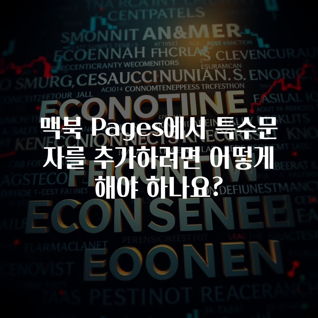맥북 Pages에서 특수문자를 추가하려면 어떻게 해야 하나요?