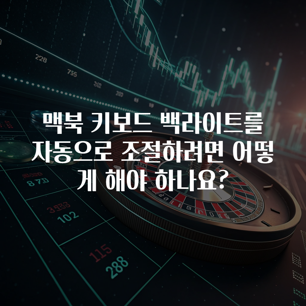 맥북 키보드 백라이트를 자동으로 조절하려면 어떻게 해야 하나요?