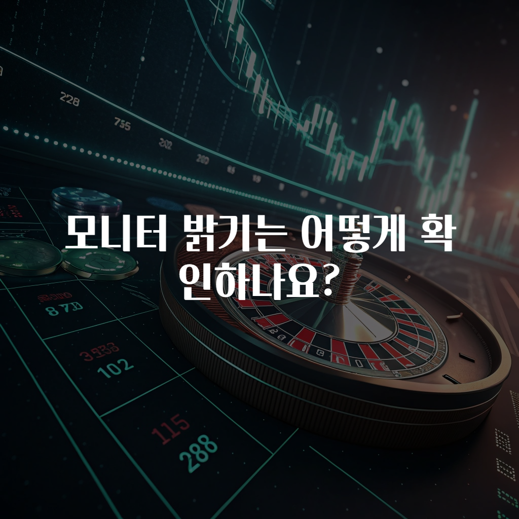 모니터 밝기는 어떻게 확인하나요?