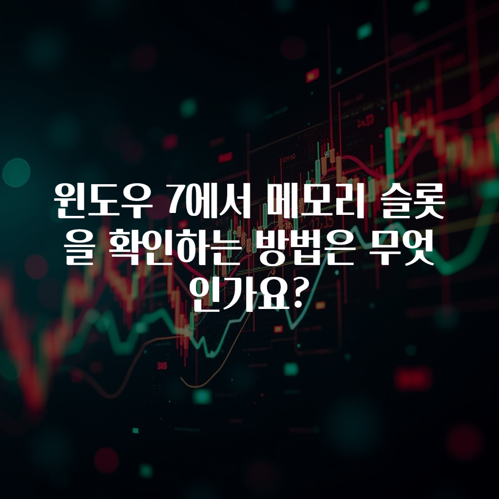 윈도우 7에서 메모리 슬롯을 확인하는 방법은 무엇인가요?
