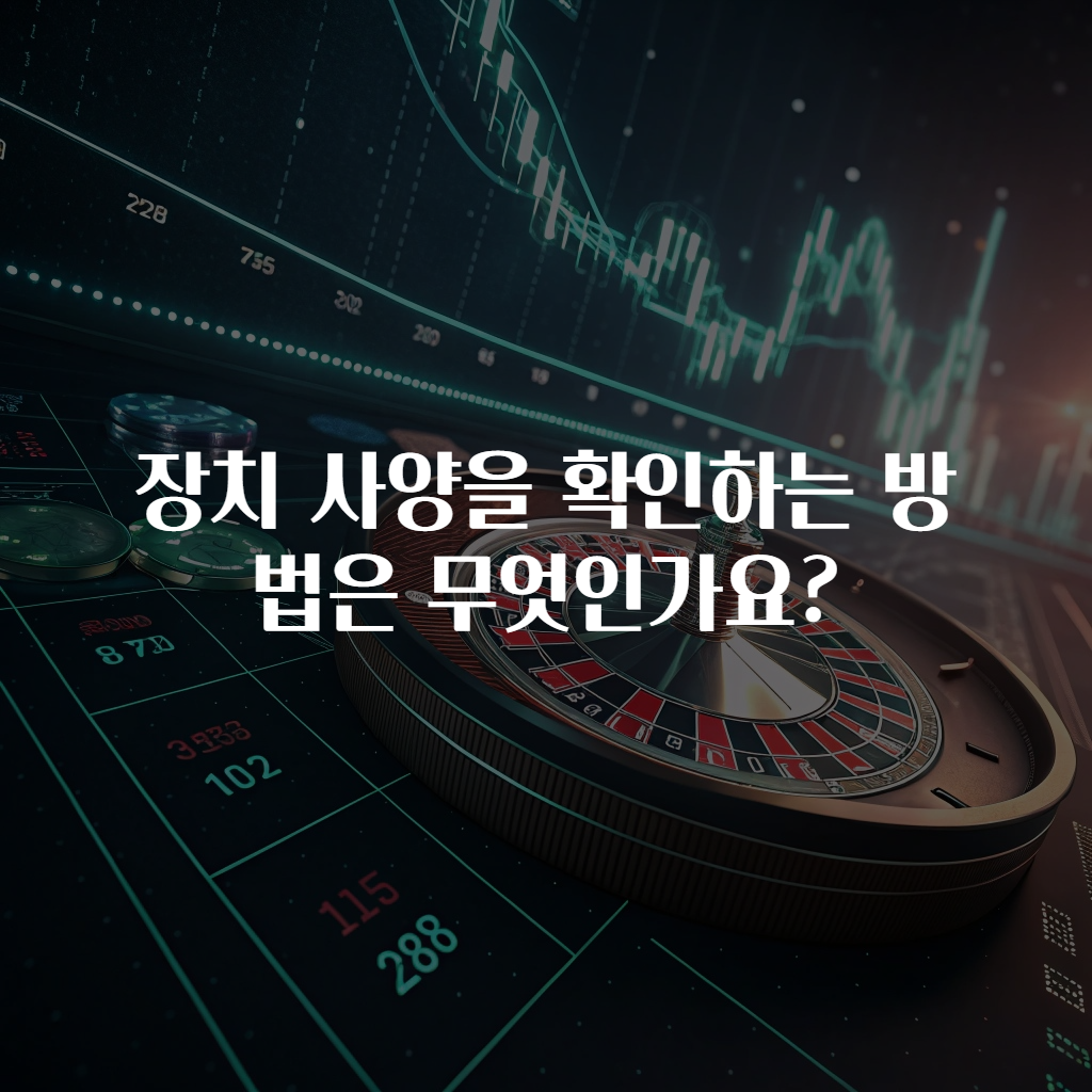 장치 사양을 확인하는 방법은 무엇인가요?