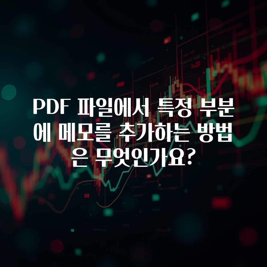 PDF 파일에서 특정 부분에 메모를 추가하는 방법은 무엇인가요?
