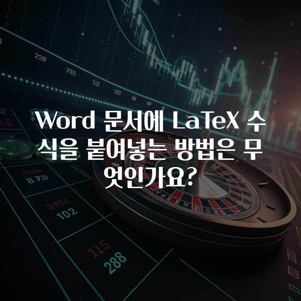 Word 문서에 LaTeX 수식을 붙여넣는 방법은 무엇인가요?