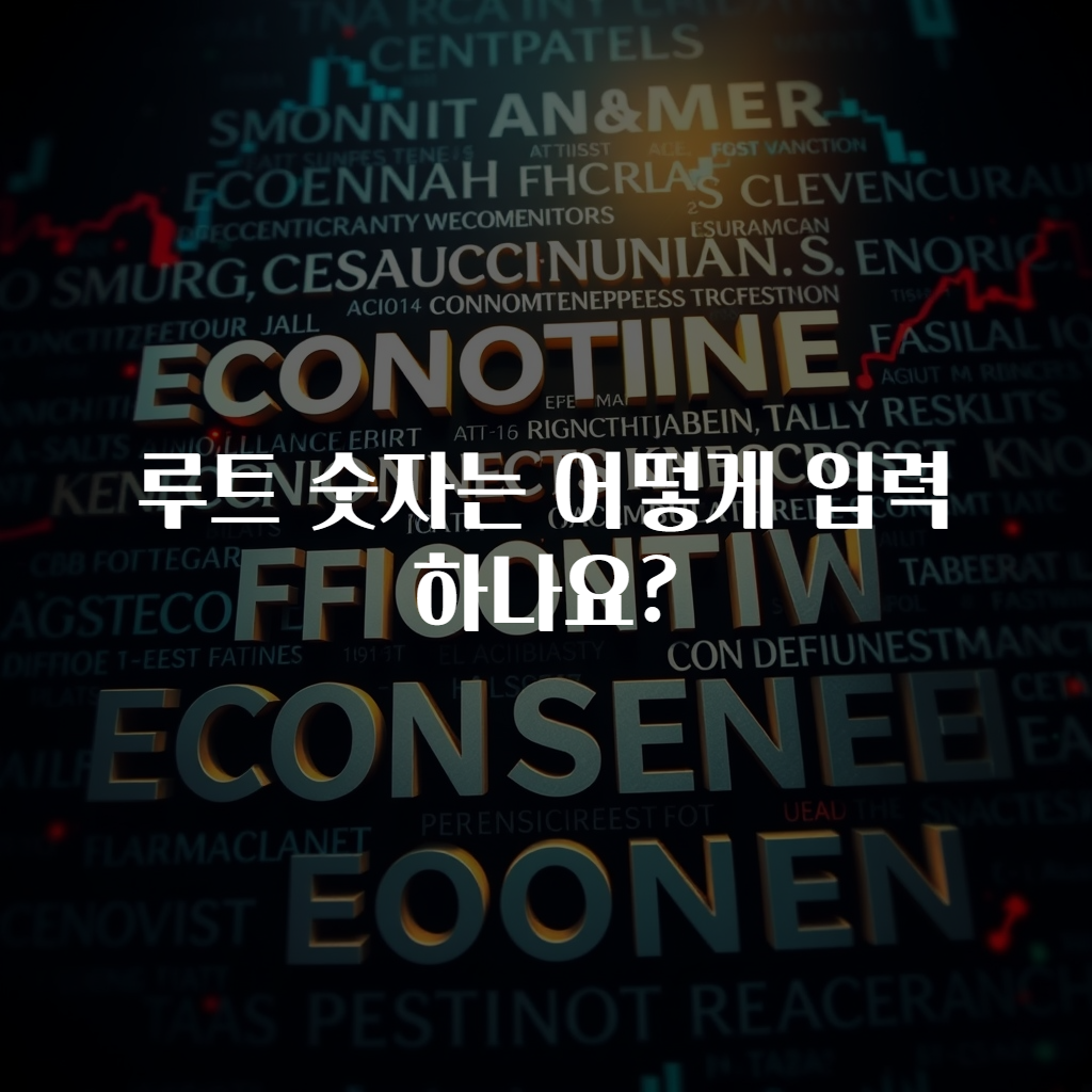 루트 숫자는 어떻게 입력하나요?
