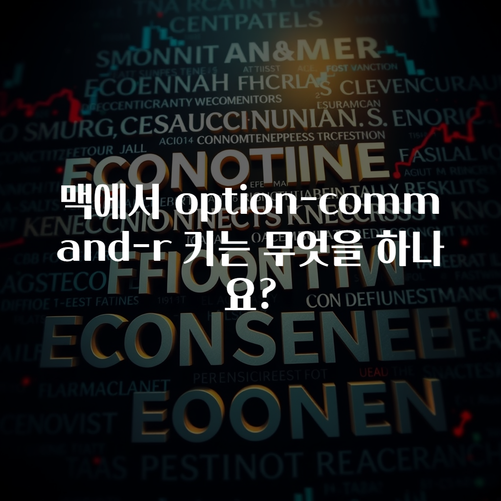 맥에서 option-command-r 키는 무엇을 하나요?