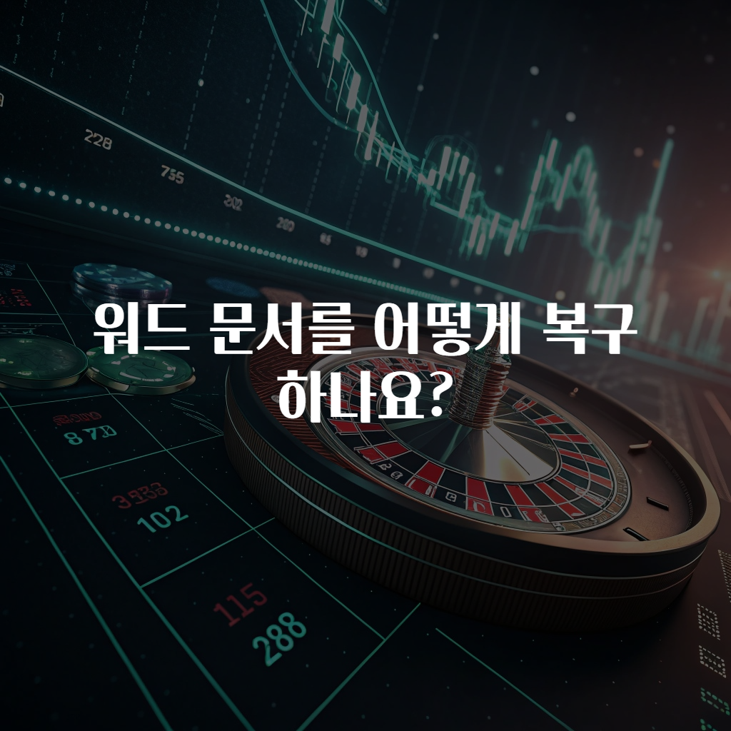 워드 문서를 어떻게 복구하나요?