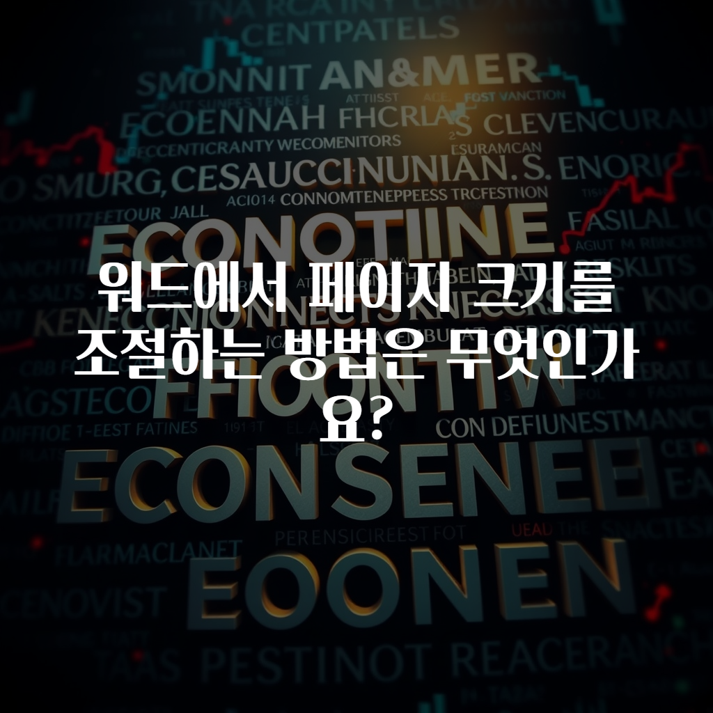 워드에서 페이지 크기를 조절하는 방법은 무엇인가요?