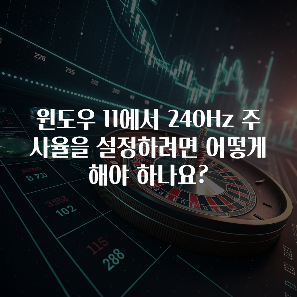 윈도우 11에서 240Hz 주사율을 설정하려면 어떻게 해야 하나요?