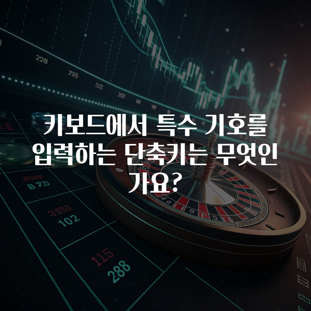 키보드에서 특수 기호를 입력하는 단축키는 무엇인가요?