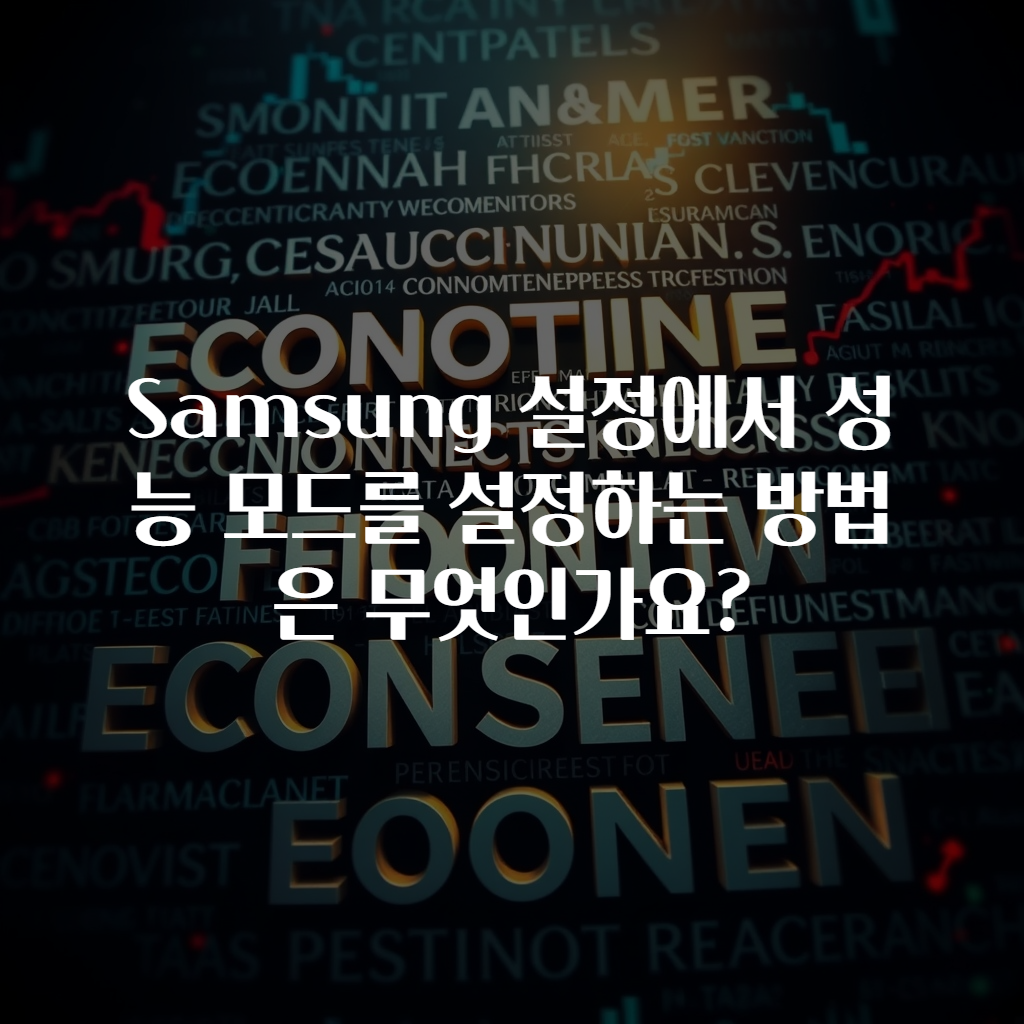 Samsung 설정에서 성능 모드를 설정하는 방법은 무엇인가요?