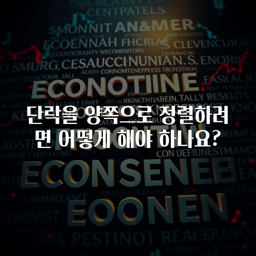 단락을 양쪽으로 정렬하려면 어떻게 해야 하나요?