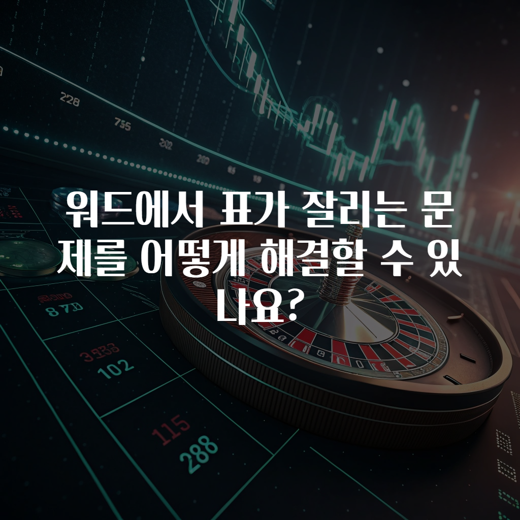 워드에서 표가 잘리는 문제를 어떻게 해결할 수 있나요?
