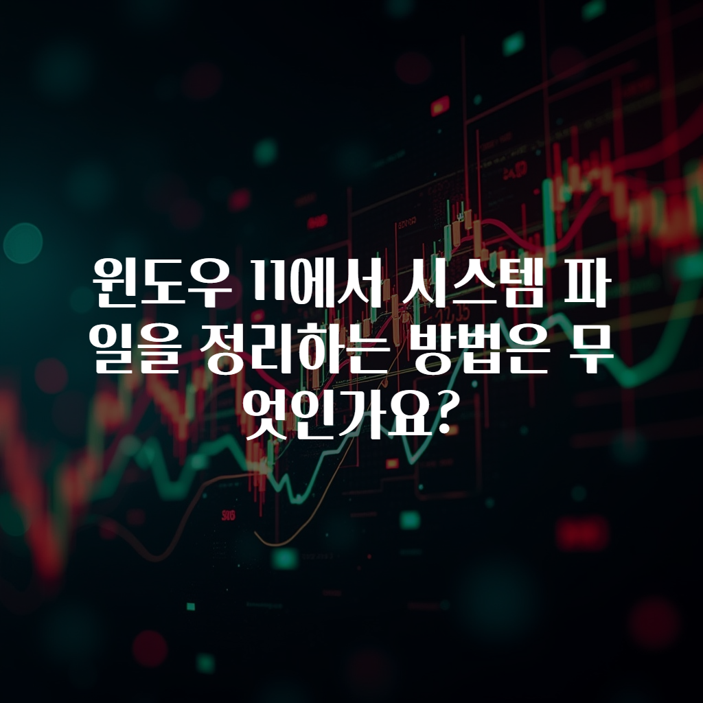 윈도우 11에서 시스템 파일을 정리하는 방법은 무엇인가요?