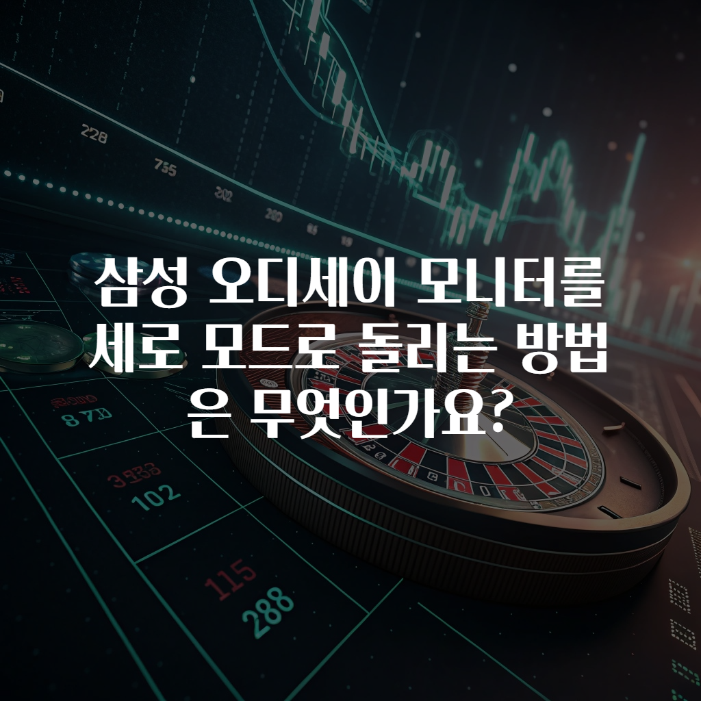 삼성 오디세이 모니터를 세로 모드로 돌리는 방법은 무엇인가요?