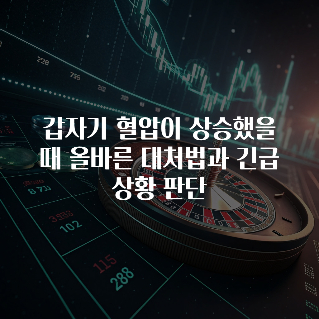 갑자기 혈압이 상승했을 때 올바른 대처법과 긴급 상황 판단