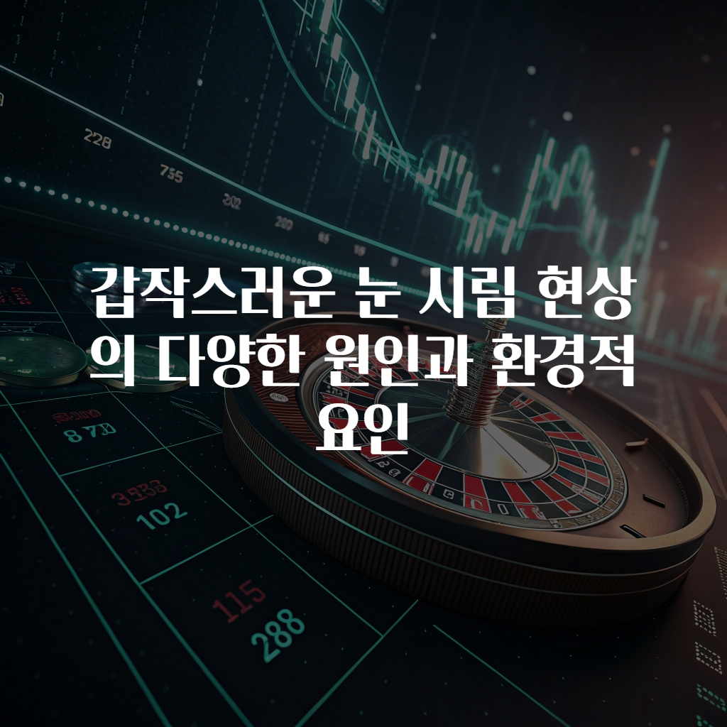 갑작스러운 눈 시림 현상의 다양한 원인과 환경적 요인