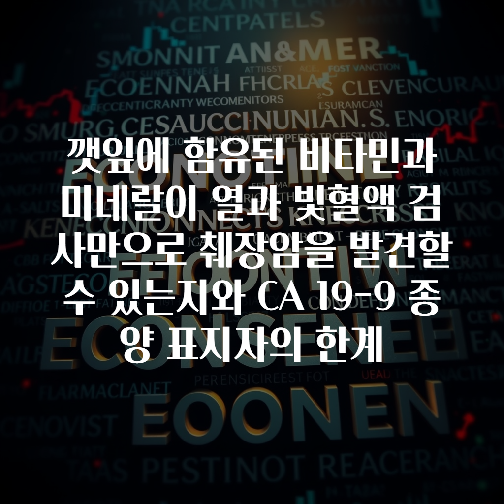 깻잎에 함유된 비타민과 미네랄이 열과 빛혈액 검사만으로 췌장암을 발견할 수 있는지와 CA 19-9 종양 표지자의 한계