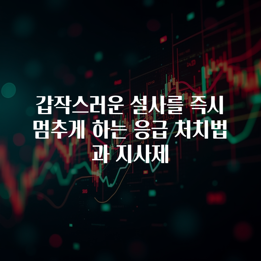 갑작스러운 설사를 즉시 멈추게 하는 응급 처치법과 지사제