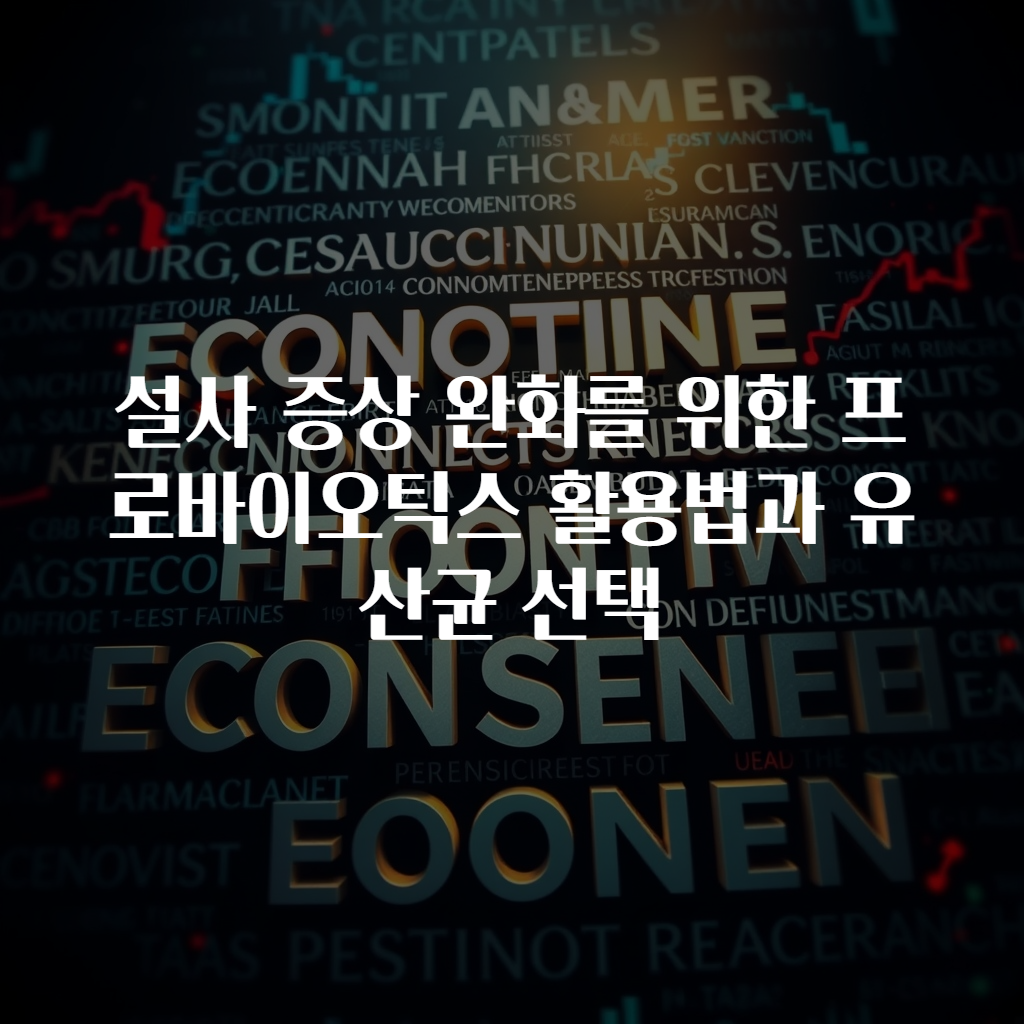 설사 증상 완화를 위한 프로바이오틱스 활용법과 유산균 선택