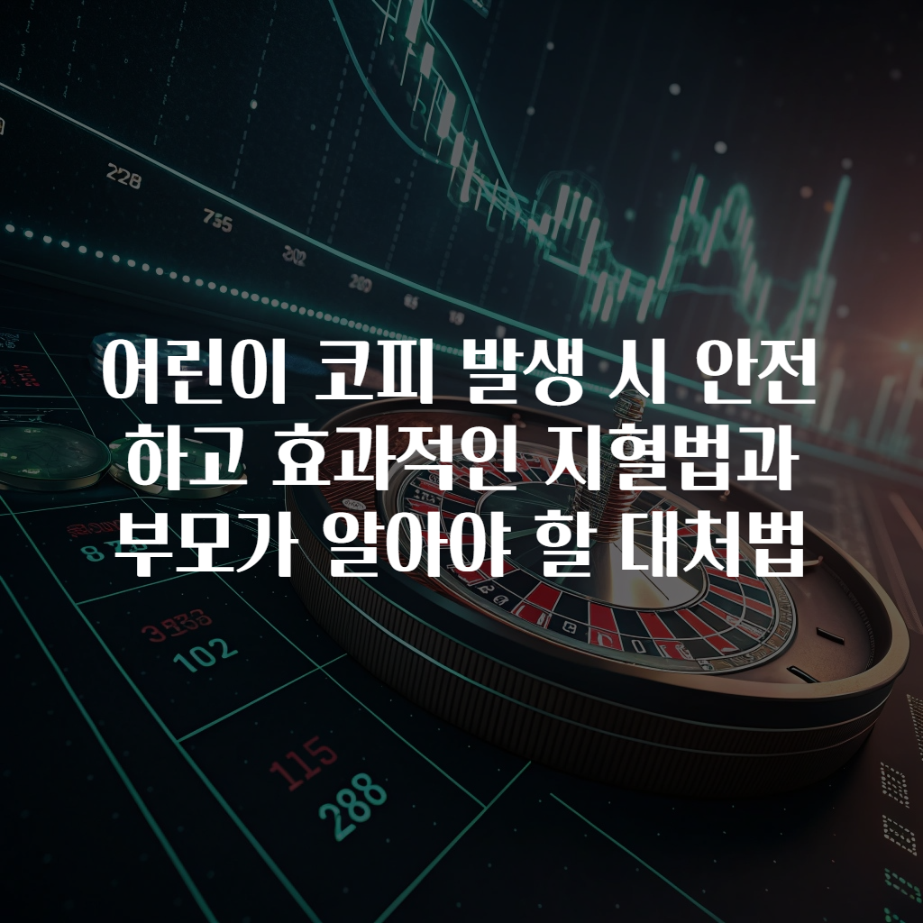 어린이 코피 발생 시 안전하고 효과적인 지혈법과 부모가 알아야 할 대처법