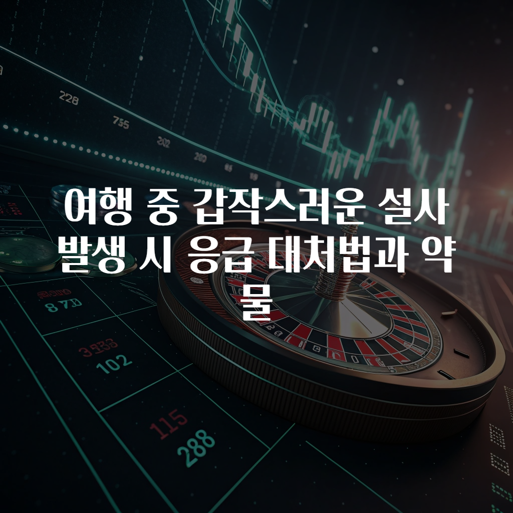 여행 중 갑작스러운 설사 발생 시 응급 대처법과 약물