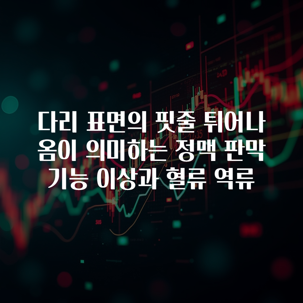 다리 표면의 핏줄 튀어나옴이 의미하는 정맥 판막 기능 이상과 혈류 역류